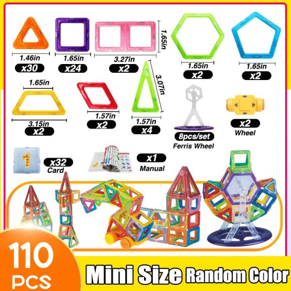 64-184Pcs Kids Magnetic Building Blocks