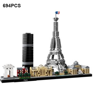 694PCS Arc De Triomphe Eiffel Tower Architecture Pairs Building Blocks