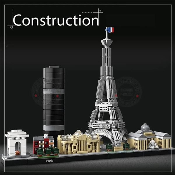 694PCS Arc De Triomphe Eiffel Tower Architecture Pairs Building Blocks