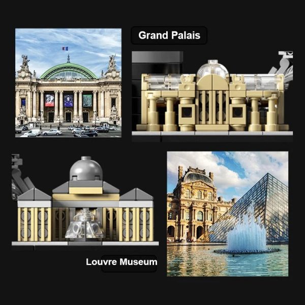 694PCS Arc De Triomphe Eiffel Tower Architecture Pairs Building Blocks