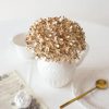 6pcs Gold Dried Hydrangea Flowers Luxury Artificial Decor for Home and Events