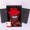 7-Rose Soap Bouquet with Little Bear Gift Box – Creative Gift for Valentine's Day, Mother's Day, Birthday