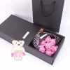 7-Rose Soap Bouquet with Little Bear Gift Box Handmade for Valentine's Day and Special Occasions