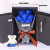 7-Rose Soap Bouquet with Little Bear Gift Box Handmade for Valentine's Day and Special Occasions