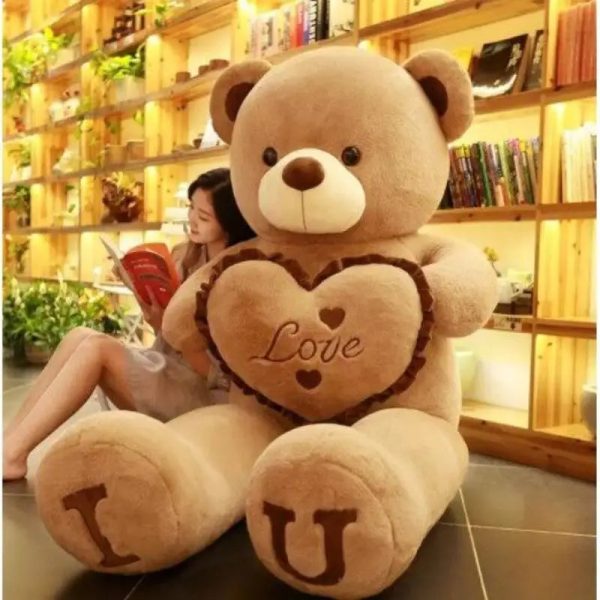 80/100cm I Love You Teddy Bear Plush – Large Soft Stuffed Toy for Kids, Girlfriend, or Valentine’s Day