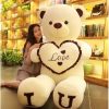 80/100cm I Love You Teddy Bear Plush – Large Soft Stuffed Toy for Kids, Girlfriend, or Valentine’s Day