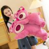 80cm Sleeping Strawberry Bear Plush Pillow