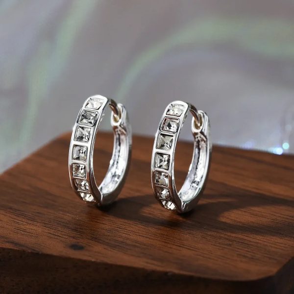 925 Sterling Silver Round Zircon Stud Earrings