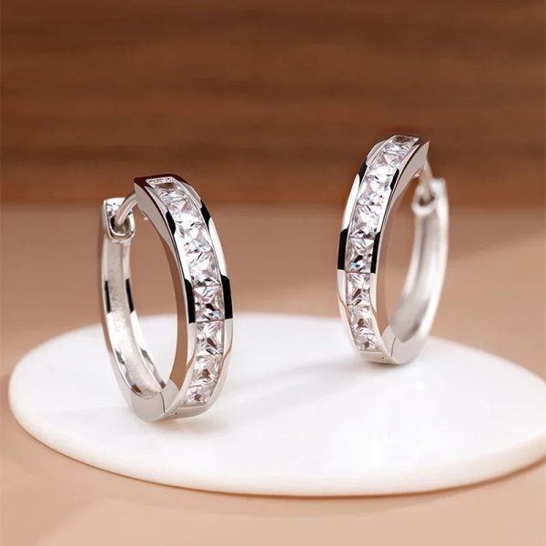 925 Sterling Silver Round Zircon Stud Earrings