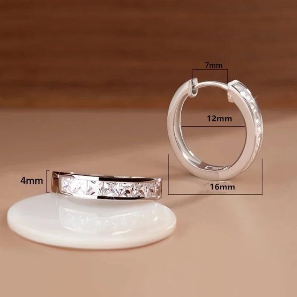 925 Sterling Silver Round Zircon Stud Earrings