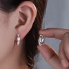 925 Sterling Silver Round Zircon Stud Earrings