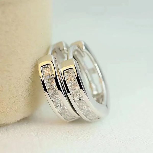 925 Sterling Silver Round Zircon Stud Earrings