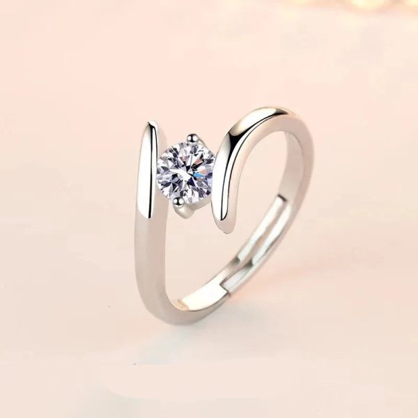 925 Sterling Silver Zircon Statement Ring