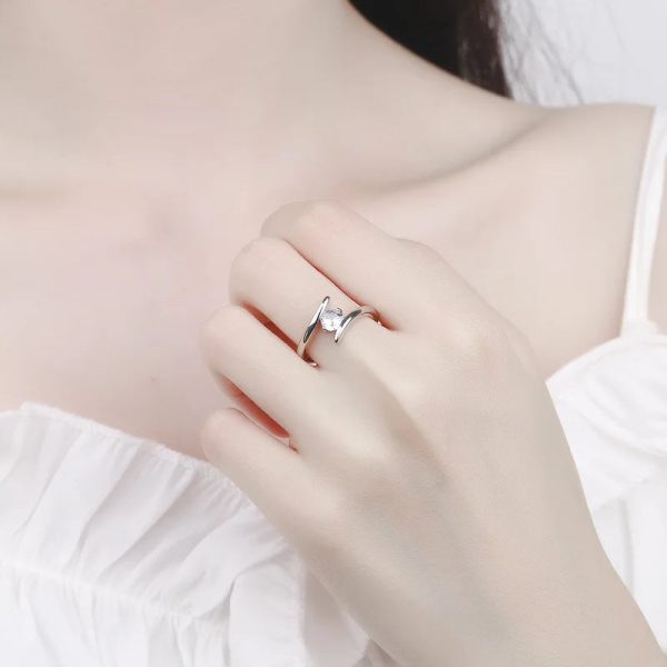 925 Sterling Silver Zircon Statement Ring