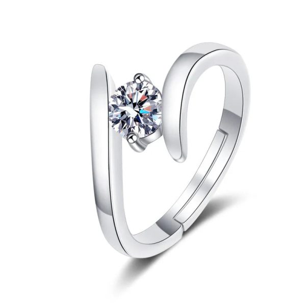 925 Sterling Silver Zircon Statement Ring