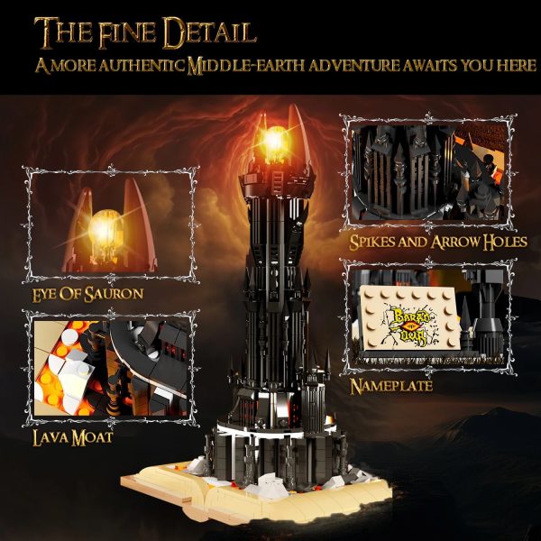 966PCS Black Tower Magic Book Building Blocks