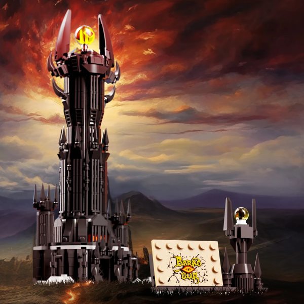 966PCS Black Tower Magic Book Building Blocks