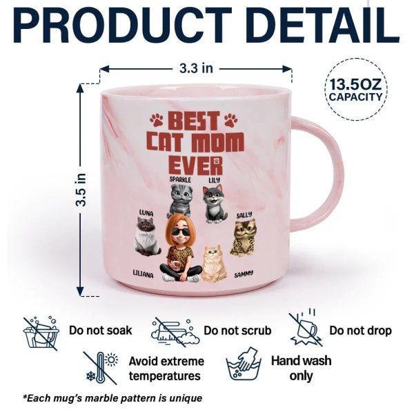 A Bond That Can't Be Broken Cat Mom Cat Dad - Personalized Marble Mug