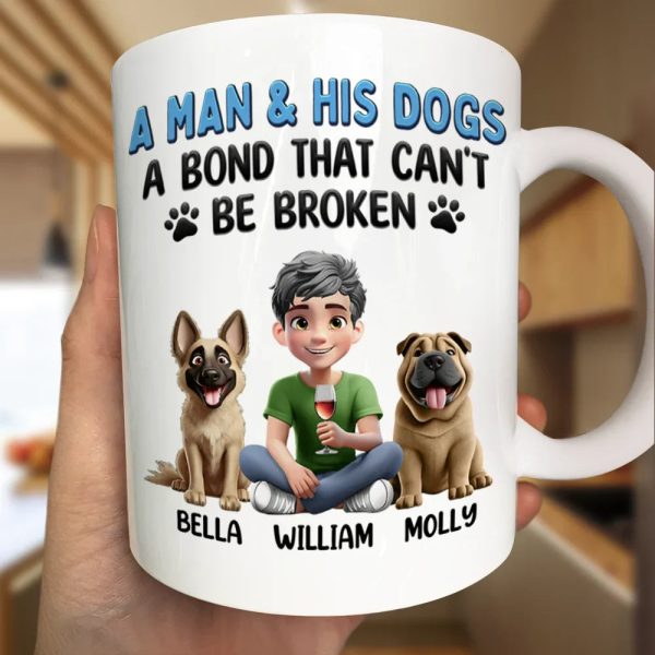 A Bond That Can't Be Broken Dog Mom Dog Dad 3D Effect - Personalized Mug