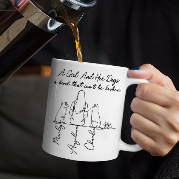 A Bond That Can't Be Broken Woman Man Line Art - Personalized Mug