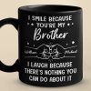 A Brother Is A First Friend - Family Personalized Custom Black Mug - Gift For Family Members