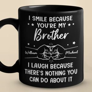 A Brother Is A First Friend - Family Personalized Custom Black Mug - Gift For Family Members