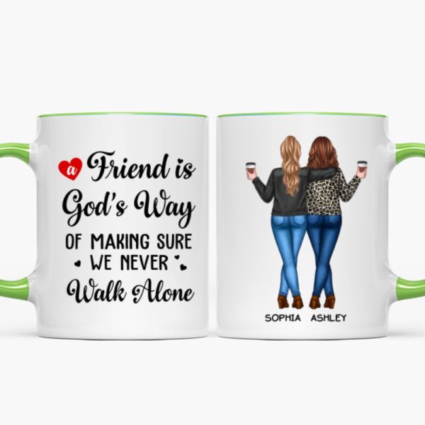 A Friend Is God's Way Besties Best Friend Gift Cup, Friendship Personalized Mug