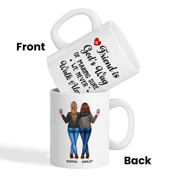 A Friend Is God's Way Besties Best Friend Gift Cup, Friendship Personalized Mug