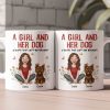 A Girl A Man And Their Dogs - A Bond That Can't Be Broken - Personalized Mug