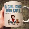 A Girl And Her Cats Cartoon Pet - Personalized Mug - Gift for Pet Owners, Pet Lovers, Cat Mom | CLP15 NH96