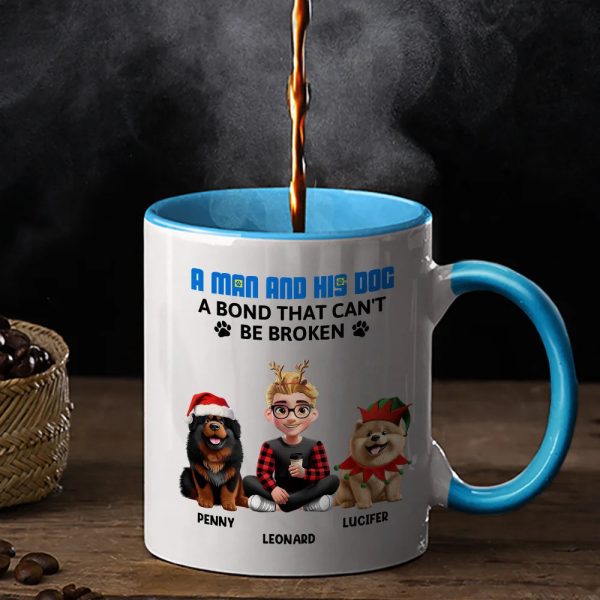 A Girl And Her Dog A Bond That Can't Be Broken - Personalized Accent Mug