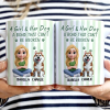 A Girl And Her Dog Stripe Colors - Personalized White Edge-to-Edge Mug