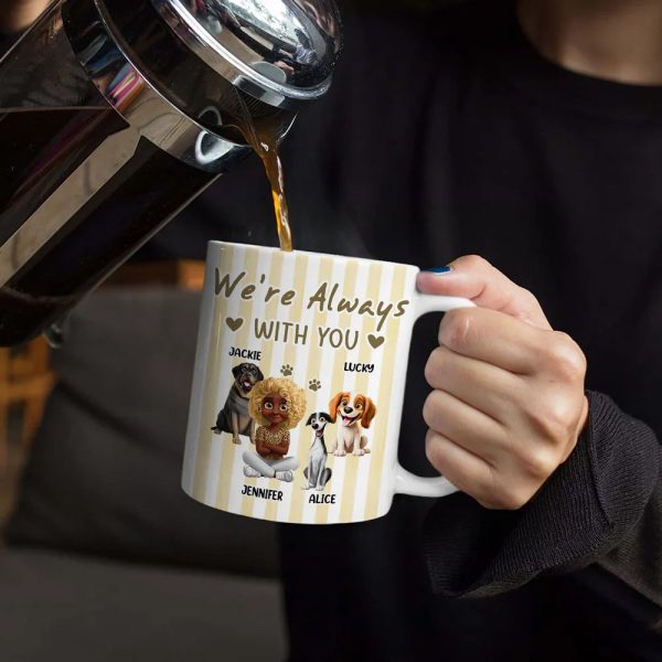 A Girl And Her Dog Stripe Colors - Personalized White Edge-to-Edge Mug