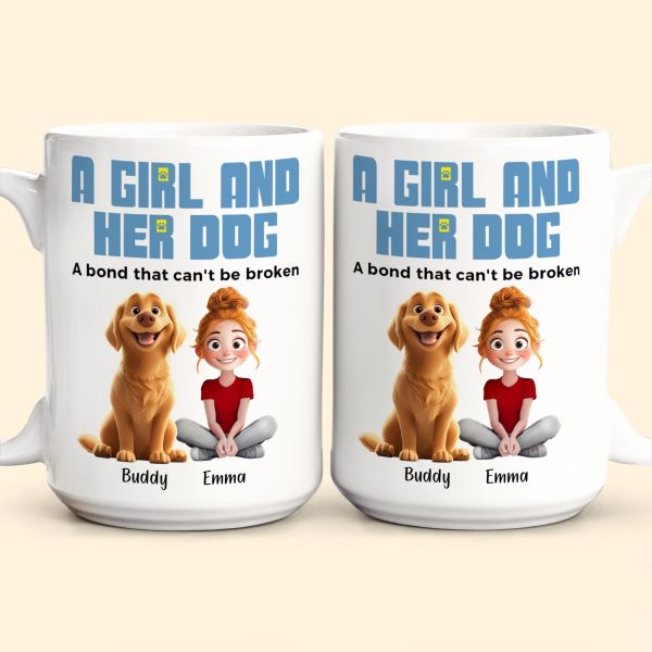 A Girl and Her Dogs" Personalized Mug, Special Gift for Pet Lovers, Perfect Dog Companion Bond Cup