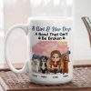 A Girl & Her Dog Ceramic Mug, Personalized Keepsake Gift for Dog Moms, Cute Sunset Illustration for Cozy Coffee