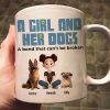 A Girl & Her Dogs Has Unbreakable Bond Cartoon Pet - Personalized Mug - Gift for Pet Owners, Pet Lovers, Dog Mom | CLP15 NH96
