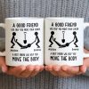 A Good Friend Will Help Move Your Couch, Stick Figures Design - Personalized Custom Coffee Mug - BST505_MG