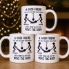 A Good Friend Will Help Move Your Couch, Stick Figures Design - Personalized Custom Coffee Mug - BST505_MG