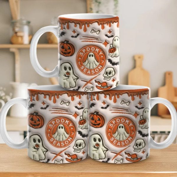 A Haunted Home Is A Happy Home - Family 3D Inflated Effect Printed Mug - Halloween Gift For Family Members