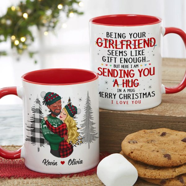 A Hug In A Mug - I Love You, Personalized Accent Mug, Gifts For Couple