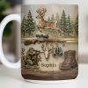 A Hunter's Passion With Deer And Rifle - Personalized Custom Coffee Mug - HTG010_MG