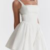 A-line Low Open Back Bow Mini Dress