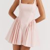 A-line Low Open Back Bow Mini Dress