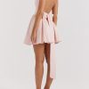 A-line Low Open Back Bow Mini Dress