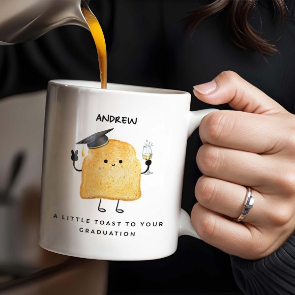 A Little Toast To Your Graduation Toast With Mortarboard - Personalized Custom Coffee Mug - GRAD002_MG