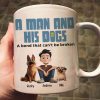 A Man And His Dogs Cartoon Pet - Personalized Mug - Gift for Pet Owners, Pet Lovers, Dog Dad | CLP15 NH96