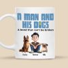 A Man And His Dogs Cartoon Pet - Personalized Mug - Gift for Pet Owners, Pet Lovers, Dog Dad | CLP15 NH96
