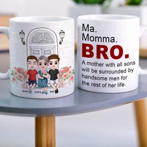 A Mother With All Sons Will Be Surrounded By Handsome Men-Personalized Coffee Mug- Gift For Mom- Gift For Son- Mom Coffee Mug