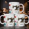 A Perfect Gift For The Passionate Crafter With Vintage Sewing Machine And Thread - Personalized Custom Coffee Mug - JBS049_MG