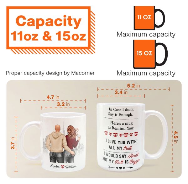 A Reminder Mug I Love You With All My Butt - Personalized Mug